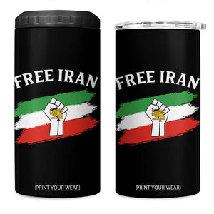 Free Iran 4 in 1 Can Cooler Tumbler Support Iranian Freedom No War TS14 One Size: 16 oz Black Print Your Wear