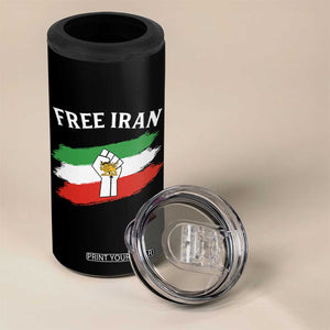 Free Iran 4 in 1 Can Cooler Tumbler Support Iranian Freedom No War TS14 Print Your Wear