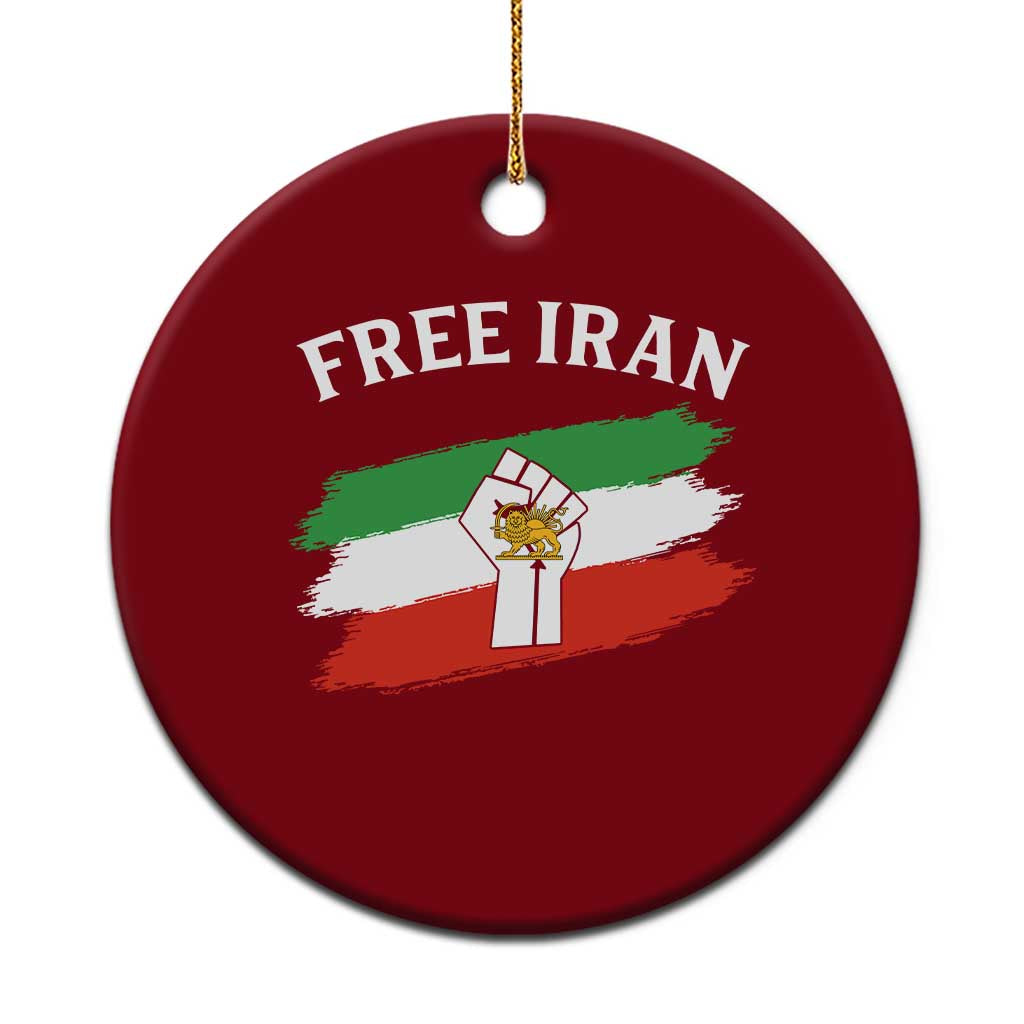Free Iran Ceramic Ornament Support Iranian Freedom No War TS14 1pc Red Print Your Wear