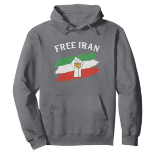 Free Iran Hoodie Support Iranian Freedom No War TS14 Charcoal Print Your Wear