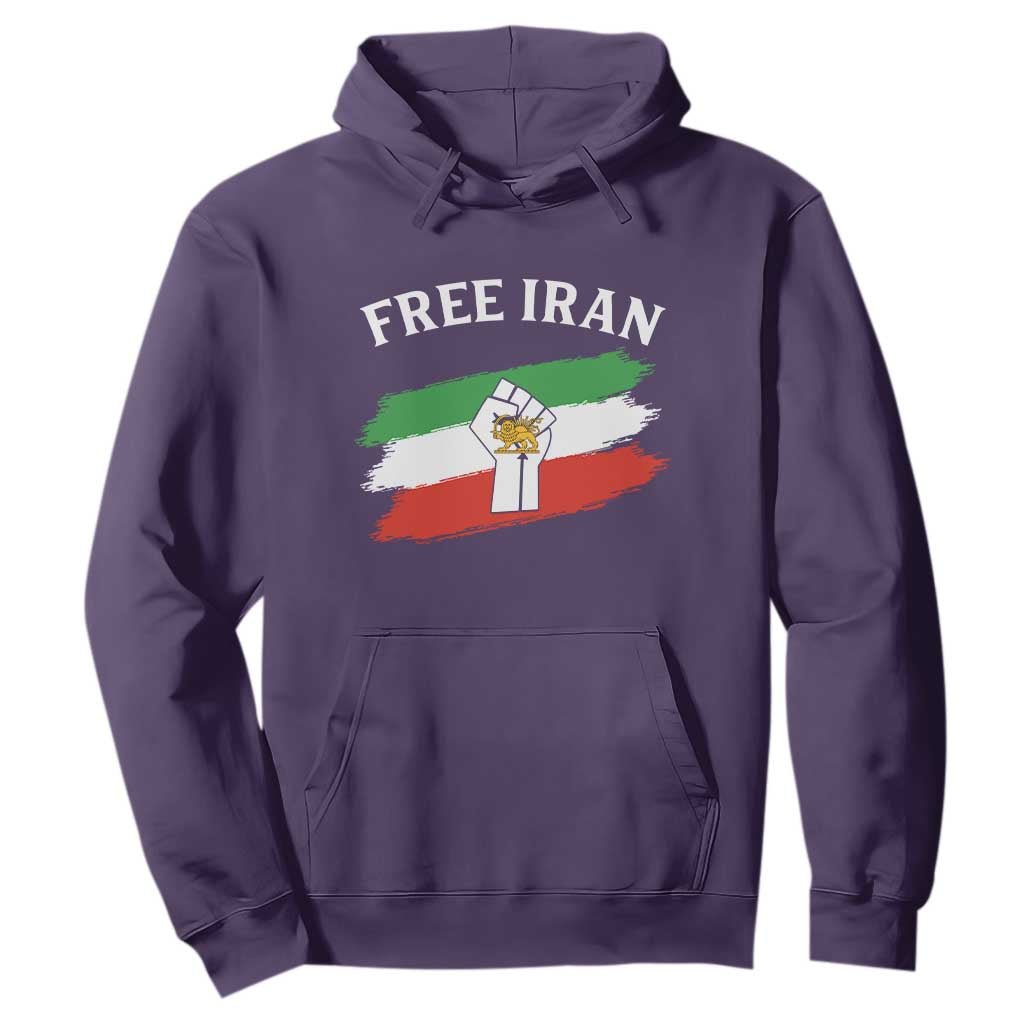 Free Iran Hoodie Support Iranian Freedom No War TS14 Purple Print Your Wear