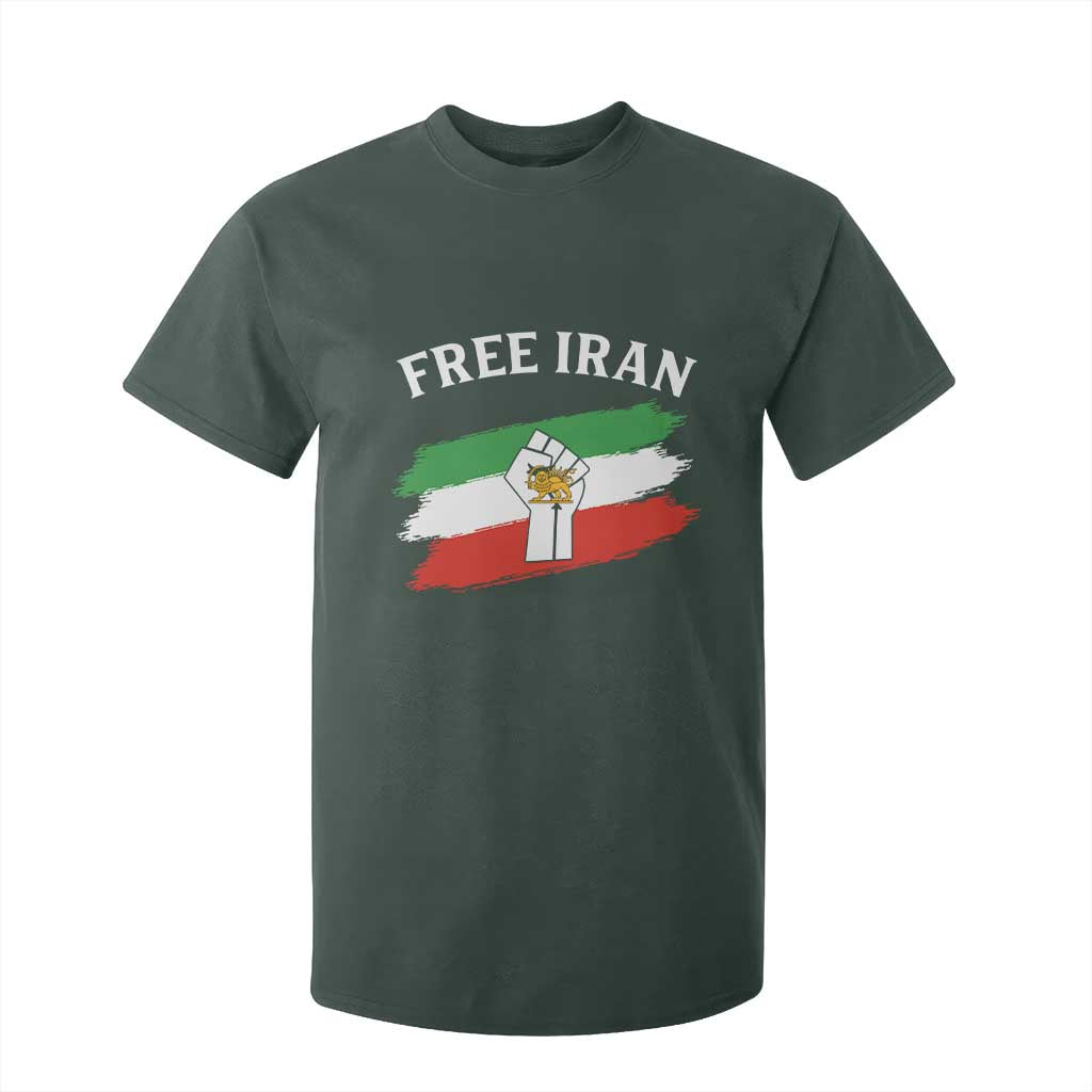 Free Iran T Shirt For Kid Support Iranian Freedom No War TS14 Dark Forest Green Print Your Wear