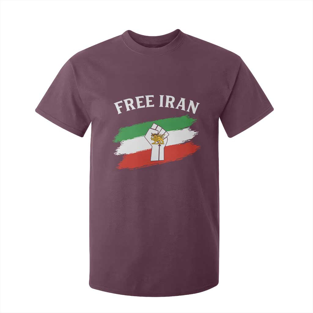 Free Iran T Shirt For Kid Support Iranian Freedom No War TS14 Maroon Print Your Wear