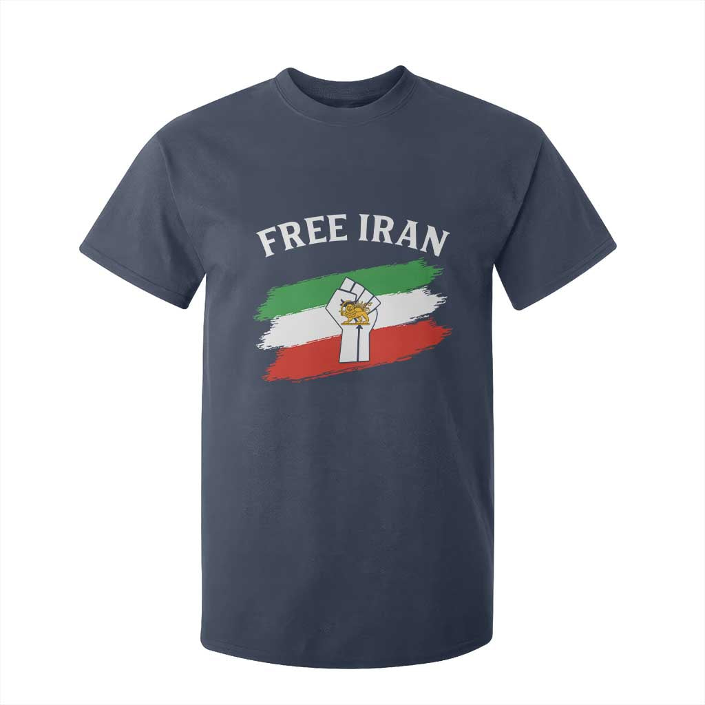 Free Iran T Shirt For Kid Support Iranian Freedom No War TS14 Navy Print Your Wear
