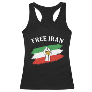 Free Iran Racerback Tank Top Support Iranian Freedom No War TS14 Black Print Your Wear