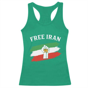 Free Iran Racerback Tank Top Support Iranian Freedom No War TS14 Irish Green Print Your Wear