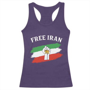 Free Iran Racerback Tank Top Support Iranian Freedom No War TS14 Purple Print Your Wear