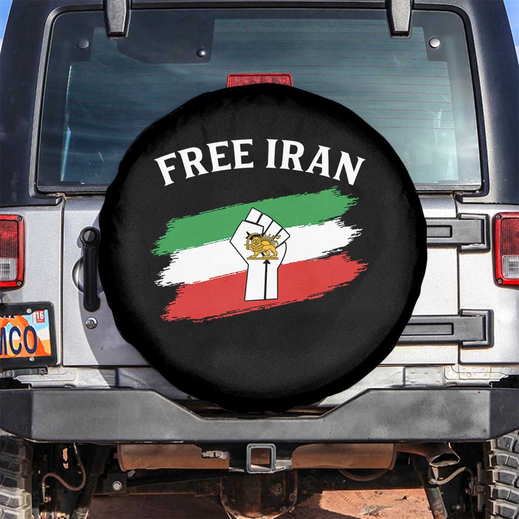 Free Iran Spare Tire Cover Support Iranian Freedom No War TS14 No hole Black Print Your Wear