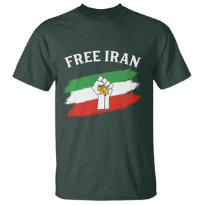 Free Iran T Shirt Support Iranian Freedom No War TS14 Dark Forest Green Print Your Wear