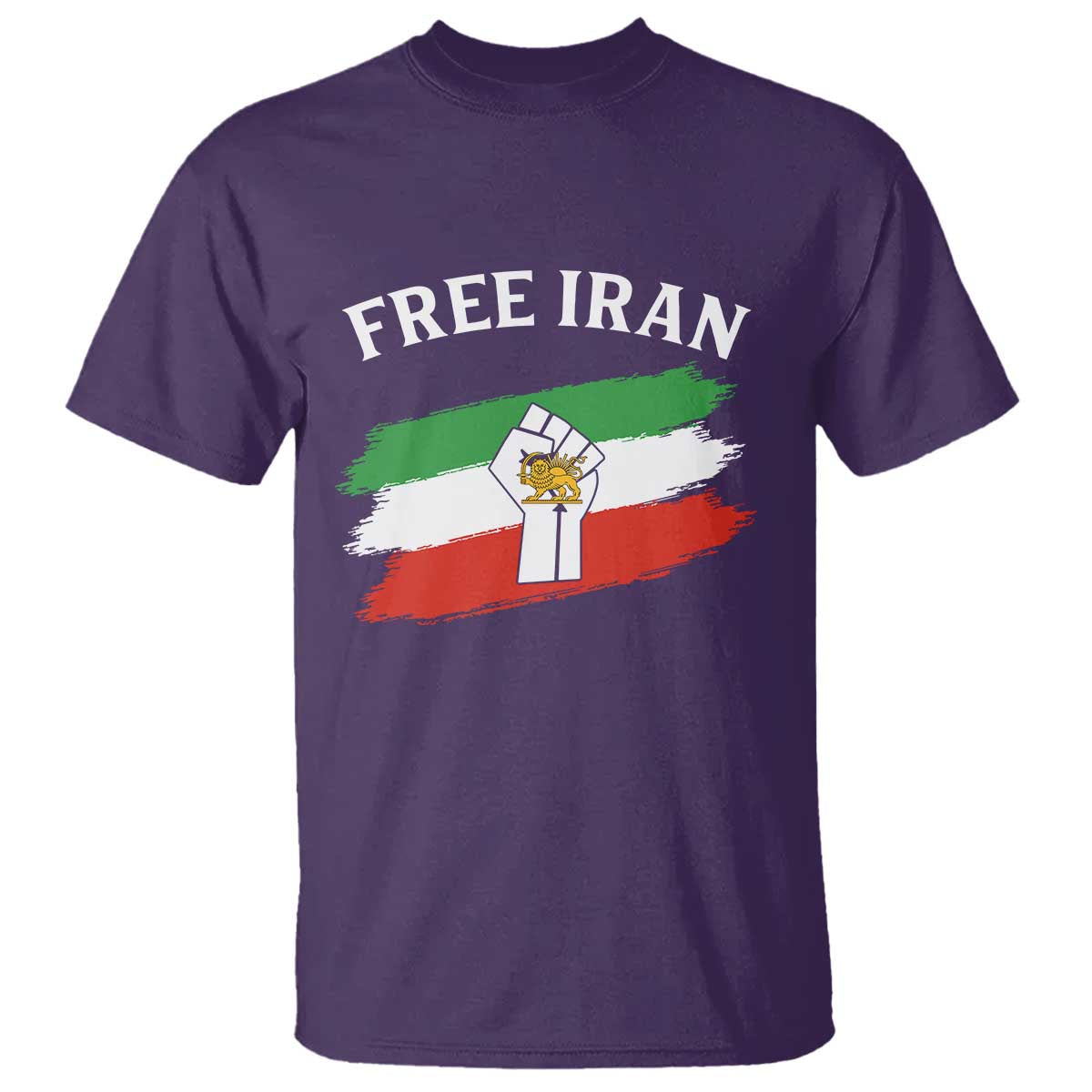 Free Iran T Shirt Support Iranian Freedom No War TS14 Purple Print Your Wear