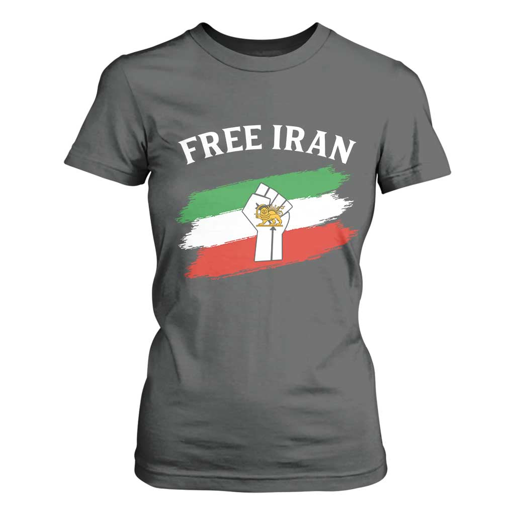 Free Iran T Shirt For Women Support Iranian Freedom No War TS14 Dark Heather Print Your Wear