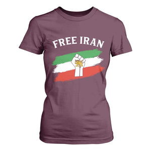 Free Iran T Shirt For Women Support Iranian Freedom No War TS14 Maroon Print Your Wear