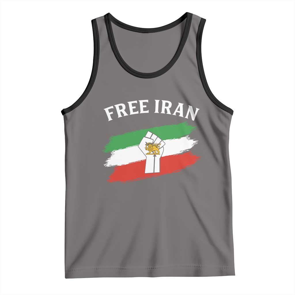 Free Iran Tank Top Support Iranian Freedom No War TS14 Deep Heather Black Print Your Wear