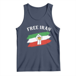 Free Iran Tank Top Support Iranian Freedom No War TS14 Navy Print Your Wear