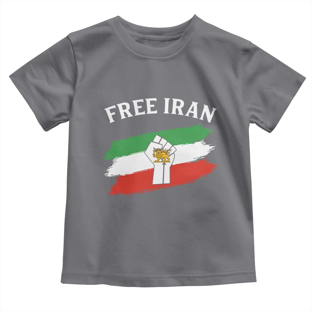 Free Iran Toddler T Shirt Support Iranian Freedom No War TS14 Charcoal Print Your Wear