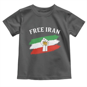 Free Iran Toddler T Shirt Support Iranian Freedom No War TS14 Dark Heather Print Your Wear