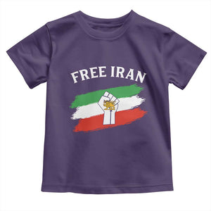 Free Iran Toddler T Shirt Support Iranian Freedom No War TS14 Purple Print Your Wear
