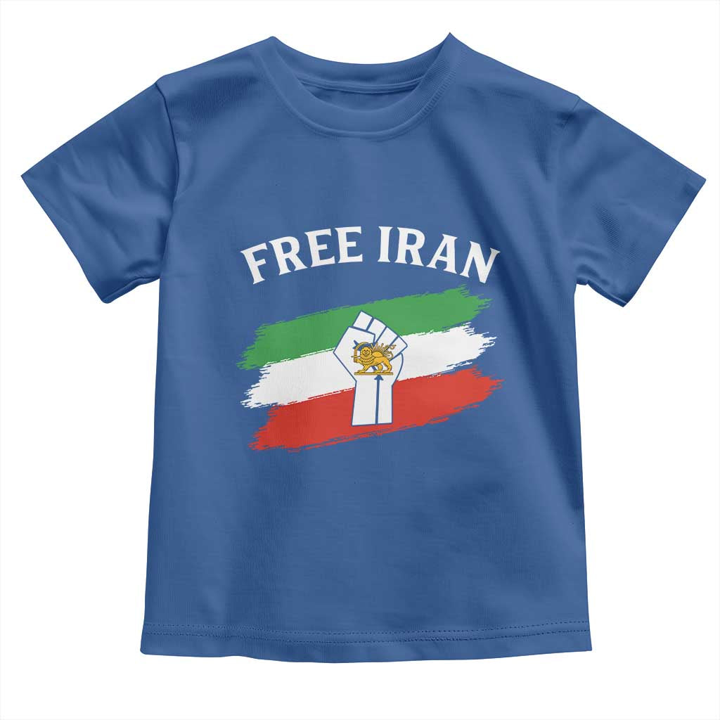 Free Iran Toddler T Shirt Support Iranian Freedom No War TS14 Royal Blue Print Your Wear