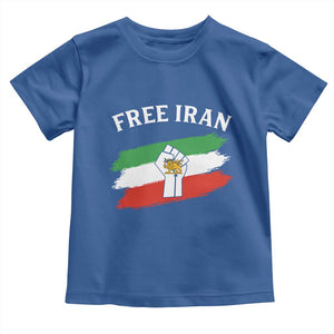Free Iran Toddler T Shirt Support Iranian Freedom No War TS14 Royal Blue Print Your Wear
