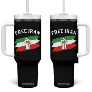 Free Iran Tumbler With Handle Support Iranian Freedom No War TS14 One Size: 40 oz Black Print Your Wear