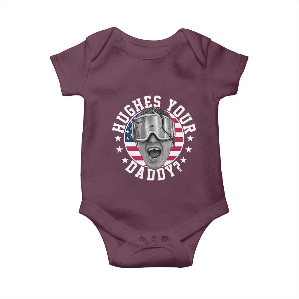 Funny Hughes Your Daddy Ice Hockey Fan Baby Onesie Golden Goal Champions Celebration TS14 Maroon Print Your Wear