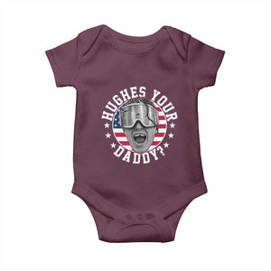 Funny Hughes Your Daddy Ice Hockey Fan Baby Onesie Golden Goal Champions Celebration TS14 Maroon Print Your Wear