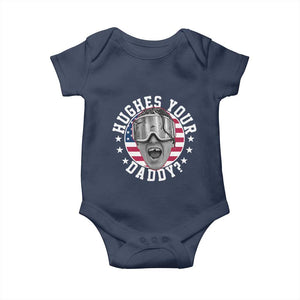 Funny Hughes Your Daddy Ice Hockey Fan Baby Onesie Golden Goal Champions Celebration TS14 Navy Print Your Wear