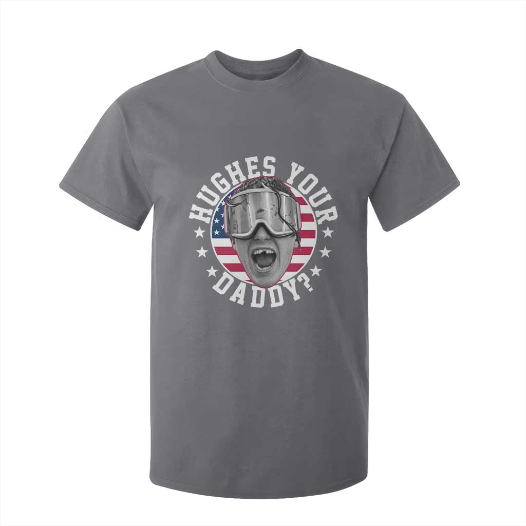 Funny Hughes Your Daddy Ice Hockey Fan T Shirt For Kid Golden Goal Champions Celebration TS14 Charcoal Print Your Wear