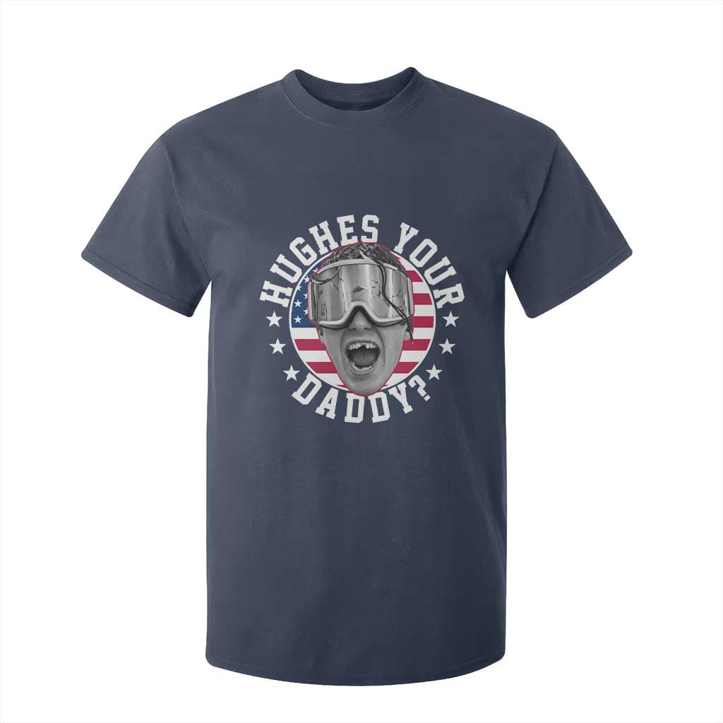 Funny Hughes Your Daddy Ice Hockey Fan T Shirt For Kid Golden Goal Champions Celebration TS14 Navy Print Your Wear