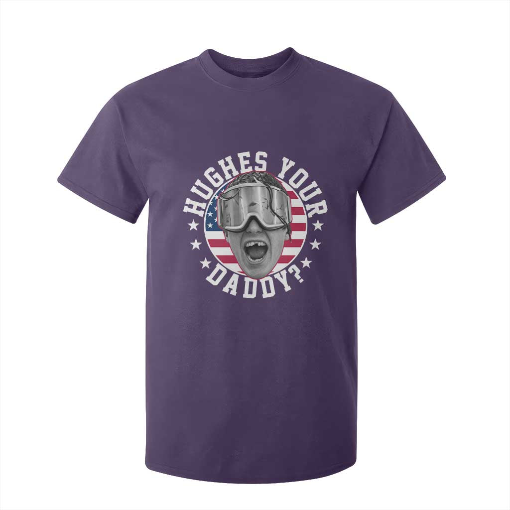 Funny Hughes Your Daddy Ice Hockey Fan T Shirt For Kid Golden Goal Champions Celebration TS14 Purple Print Your Wear