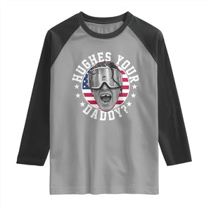 Funny Hughes Your Daddy Ice Hockey Fan Raglan Shirt Golden Goal Champions Celebration TS14 Sport Gray Black Print Your Wear