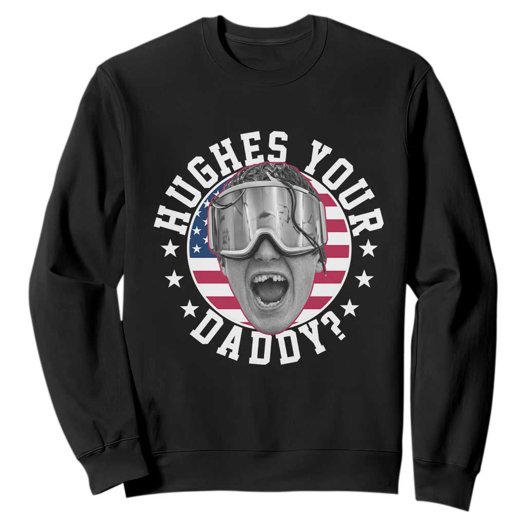 Funny Hughes Your Daddy Ice Hockey Fan Sweatshirt Golden Goal Champions Celebration TS14 Black Print Your Wear