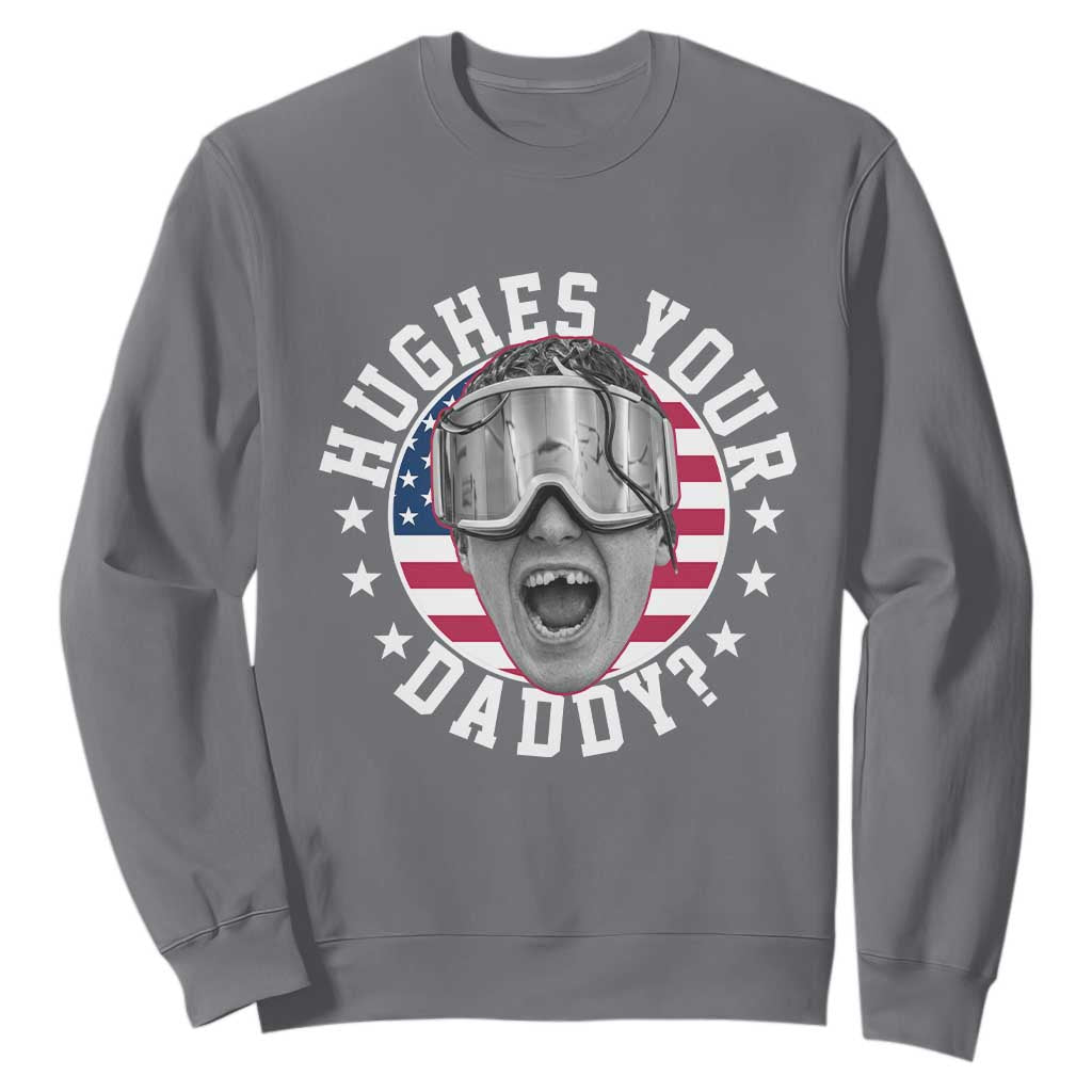 Funny Hughes Your Daddy Ice Hockey Fan Sweatshirt Golden Goal Champions Celebration TS14 Charcoal Print Your Wear