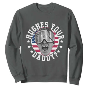 Funny Hughes Your Daddy Ice Hockey Fan Sweatshirt Golden Goal Champions Celebration TS14 Dark Heather Print Your Wear