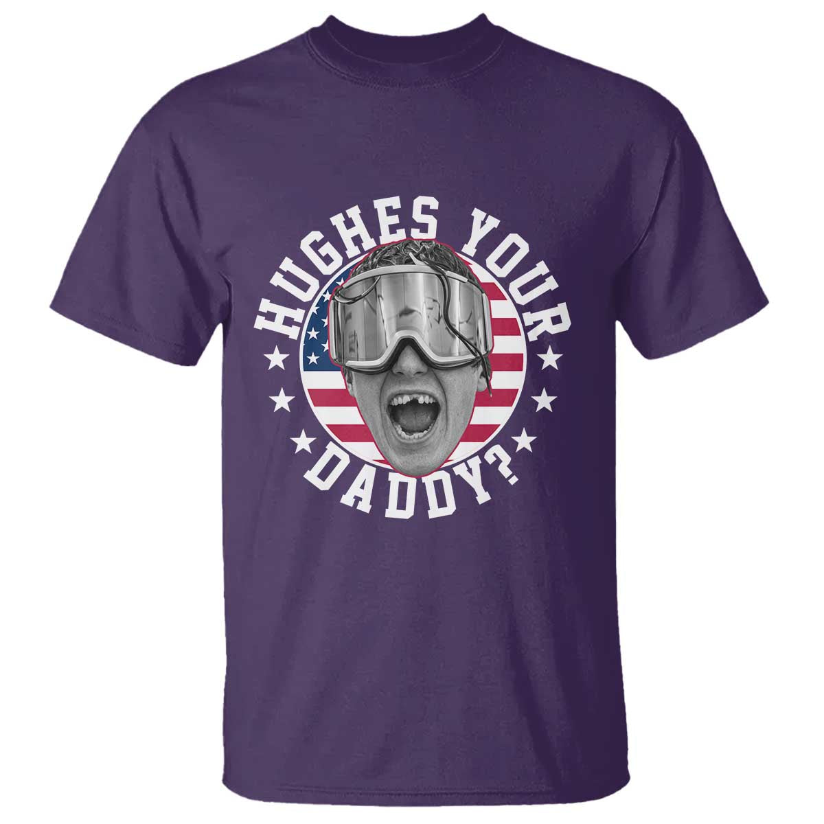 Funny Hughes Your Daddy Ice Hockey Fan T Shirt Golden Goal Champions Celebration TS14 Purple Print Your Wear