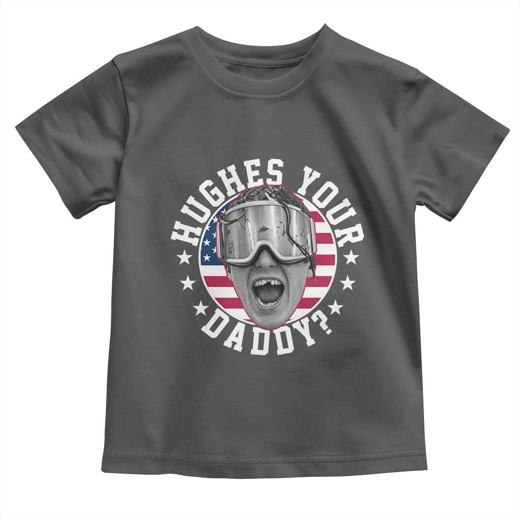 Funny Hughes Your Daddy Ice Hockey Fan Toddler T Shirt Golden Goal Champions Celebration TS14 Dark Heather Print Your Wear