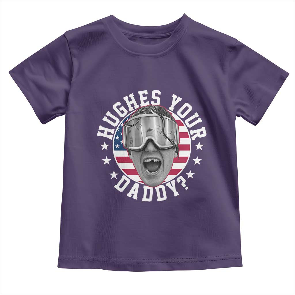 Funny Hughes Your Daddy Ice Hockey Fan Toddler T Shirt Golden Goal Champions Celebration TS14 Purple Print Your Wear