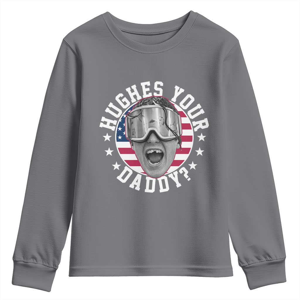 Funny Hughes Your Daddy Ice Hockey Fan Youth Sweatshirt Golden Goal Champions Celebration TS14 Charcoal Print Your Wear