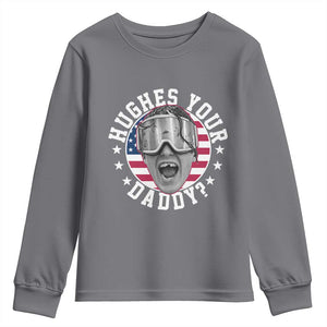Funny Hughes Your Daddy Ice Hockey Fan Youth Sweatshirt Golden Goal Champions Celebration TS14 Charcoal Print Your Wear