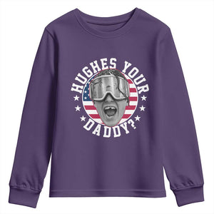Funny Hughes Your Daddy Ice Hockey Fan Youth Sweatshirt Golden Goal Champions Celebration TS14 Purple Print Your Wear