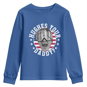 Funny Hughes Your Daddy Ice Hockey Fan Youth Sweatshirt Golden Goal Champions Celebration TS14 Royal Blue Print Your Wear