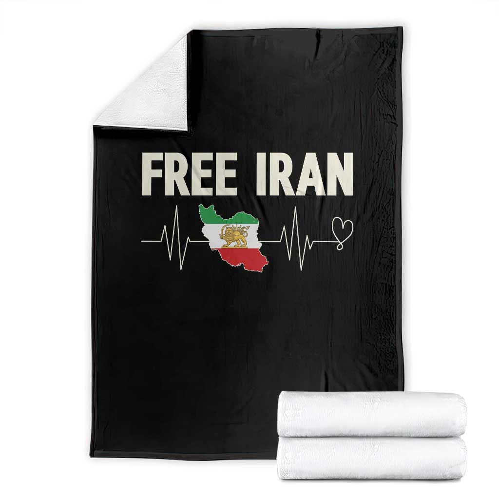 Free Iran Flag Throw Blanket Support Iranian Freedom TS14 Black Print Your Wear