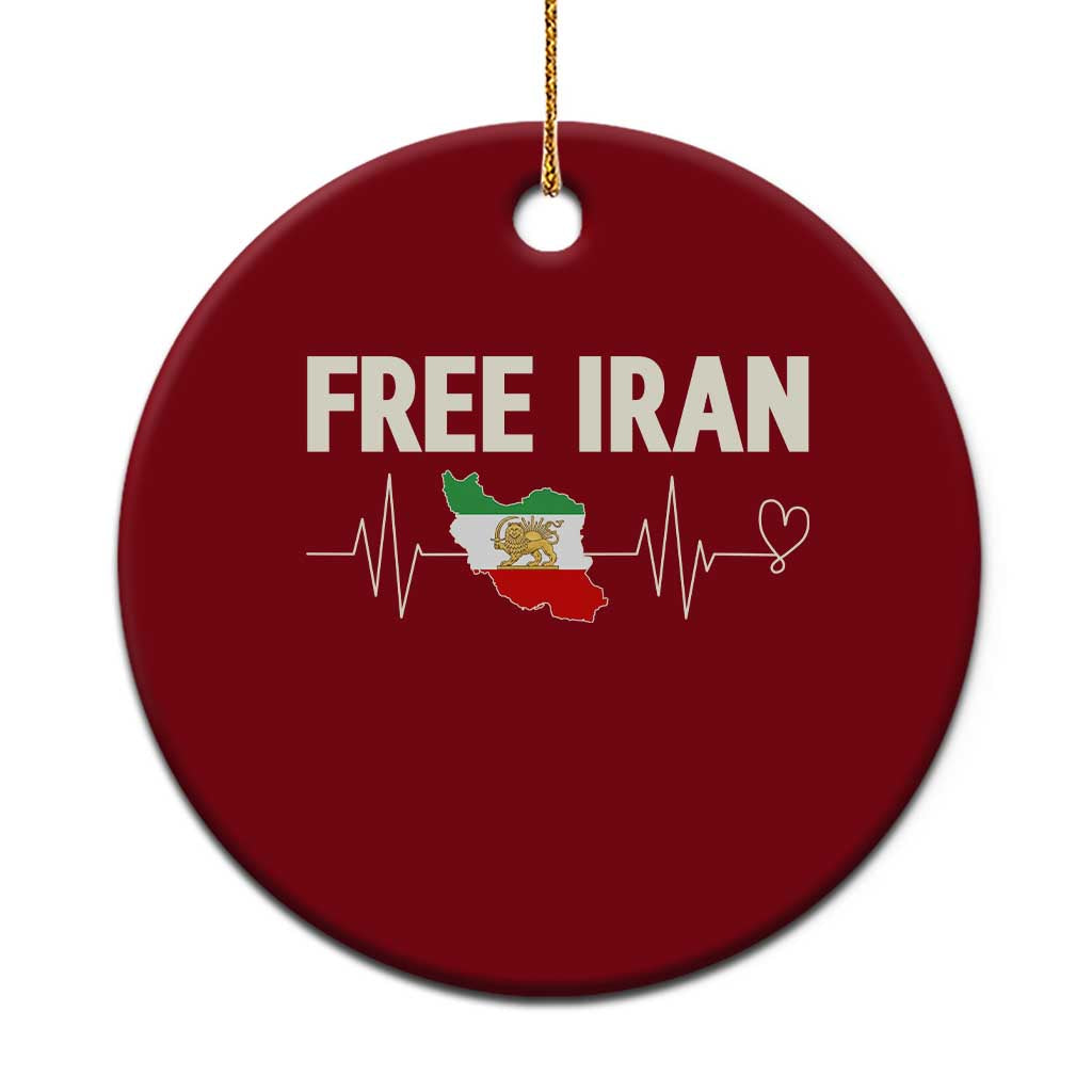 Free Iran Flag Ceramic Ornament Support Iranian Freedom TS14 1pc Red Print Your Wear