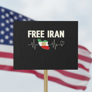 Free Iran Flag Protest Sign Support Iranian Freedom TS14 Horizontal 18" × 24" Black Print Your Wear
