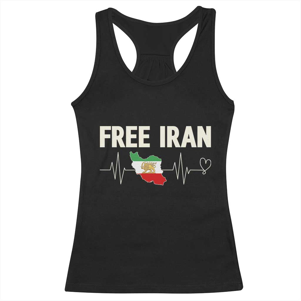 Free Iran Flag Racerback Tank Top Support Iranian Freedom TS14 Black Print Your Wear
