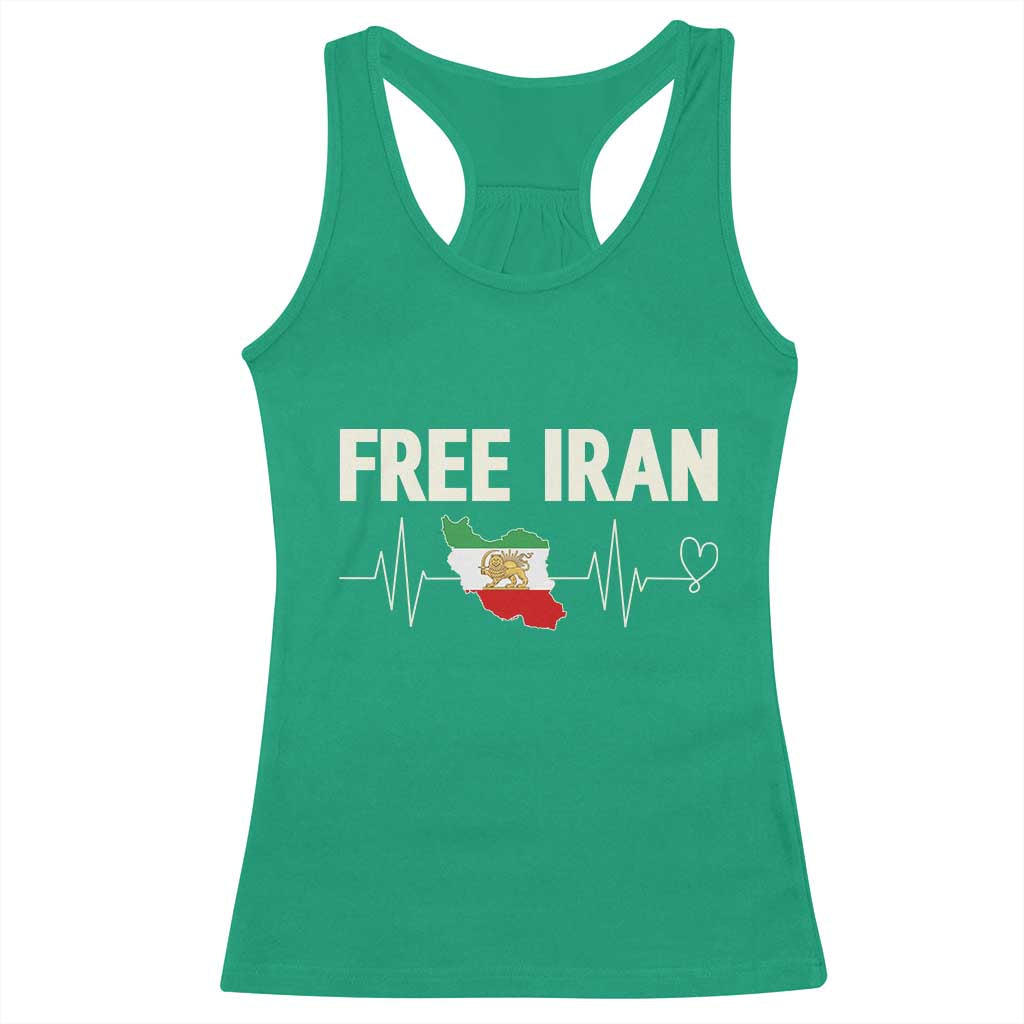 Free Iran Flag Racerback Tank Top Support Iranian Freedom TS14 Irish Green Print Your Wear
