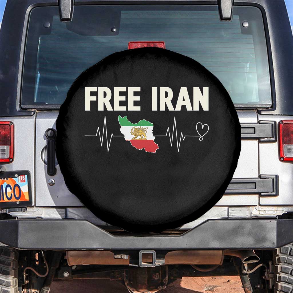 Free Iran Flag Spare Tire Cover Support Iranian Freedom TS14 No hole Black Print Your Wear