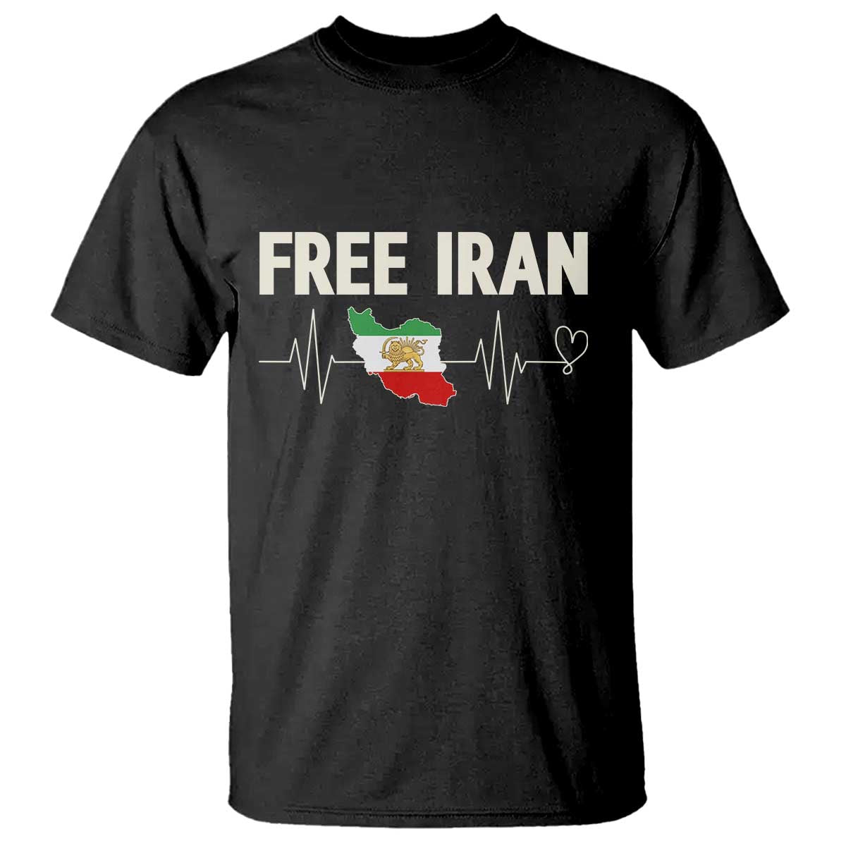 Free Iran Flag T Shirt Support Iranian Freedom TS14 Black Print Your Wear