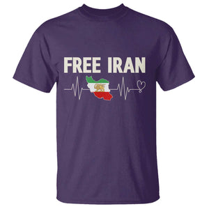 Free Iran Flag T Shirt Support Iranian Freedom TS14 Purple Print Your Wear