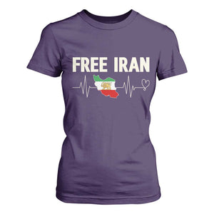 Free Iran Flag T Shirt For Women Support Iranian Freedom TS14 Purple Print Your Wear